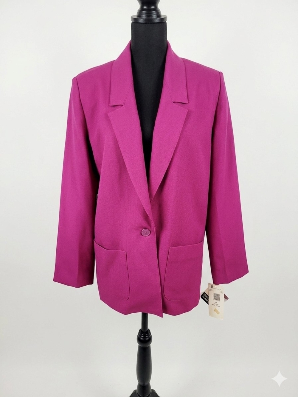 Single-Button Magenta Blazer for Women